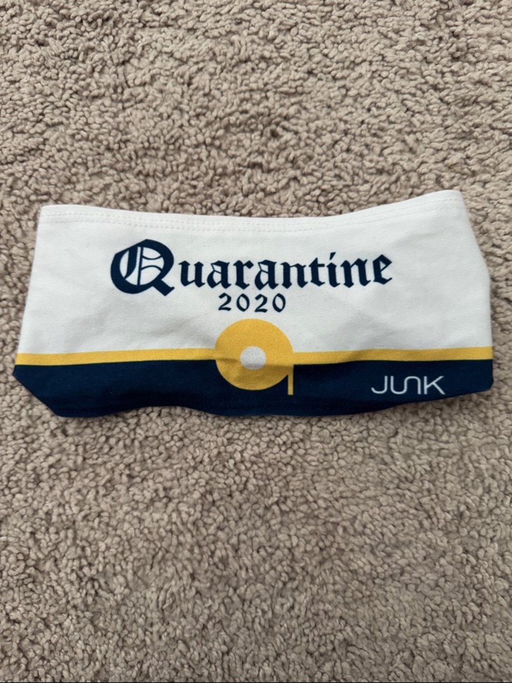 JUNK Quarantine 2020 White & Navy Headband
